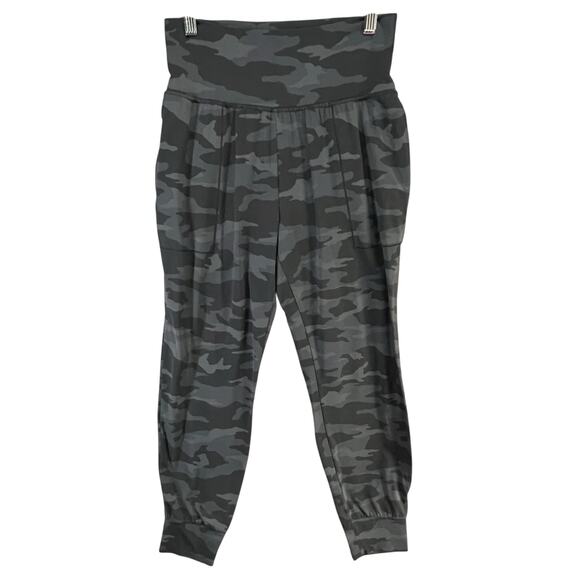 Athleta Salutation Jogger Womens S Black Camo Pockets High Rise Yoga Gym UPF50 - Picture 2 of 15